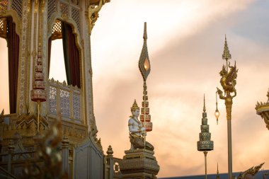 Bangkok, Tayland - His Majesty King Bhuibol Adulyadej Sanam Luang, Kraliyet oluşturma Cereony Kraliyet cenaze Ekim 26-29, 2017 kullanılmak üzere hazırlanan 20 Ekim 2017