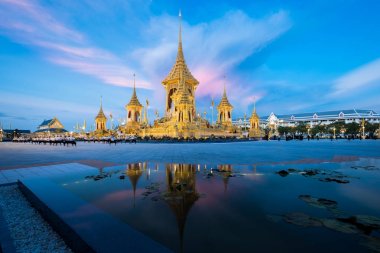 Bangkok, Tayland - His Majesty King Bhuibol Adulyadej Sanam Luang, Kraliyet oluşturma Cereony Kraliyet cenaze Ekim 26-29, 2017 kullanılmak üzere hazırlanan 20 Ekim 2017