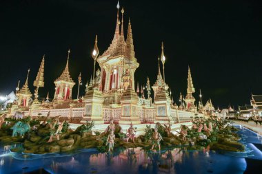Bangkok, Tayland - His Majesty King Bhuibol Adulyadej Sanam Luang, Kraliyet oluşturma Cereony Kraliyet cenaze Ekim 26-29, 2017 kullanılmak üzere hazırlanan 20 Ekim 2017