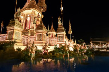 Bangkok, Tayland - His Majesty King Bhuibol Adulyadej Sanam Luang, Kraliyet oluşturma Cereony Kraliyet cenaze Ekim 26-29, 2017 kullanılmak üzere hazırlanan 20 Ekim 2017