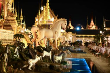 Bangkok, Tayland - His Majesty King Bhuibol Adulyadej Sanam Luang, Kraliyet oluşturma Cereony Kraliyet cenaze Ekim 26-29, 2017 kullanılmak üzere hazırlanan 20 Ekim 2017