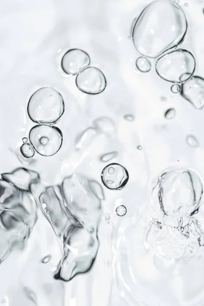 Clean water and water bubbles, on white background