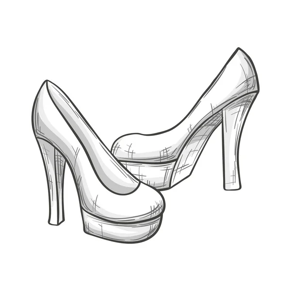 Načrtněte červené boty na vysokém podpatku — Stockový vektor
