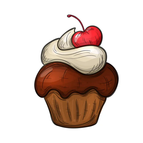 Színes vázlatot cupcake — Stock Vector