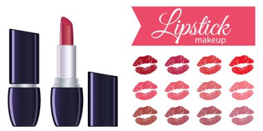 Kırmızı ruj öpücük paleti