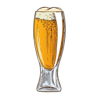 Beyaz arkaplanda bira bardağı