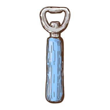 Beyaz arka plan üzerinde şişe açacağı