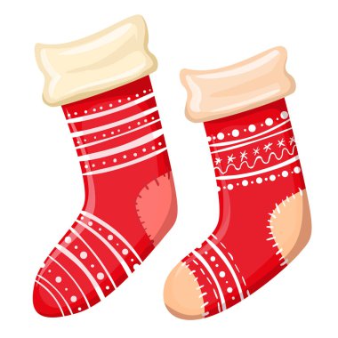 Beyaz arka planda Noel çorapları