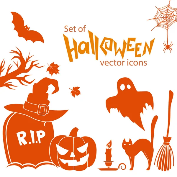 Set of Halloween icons — Stock Vector