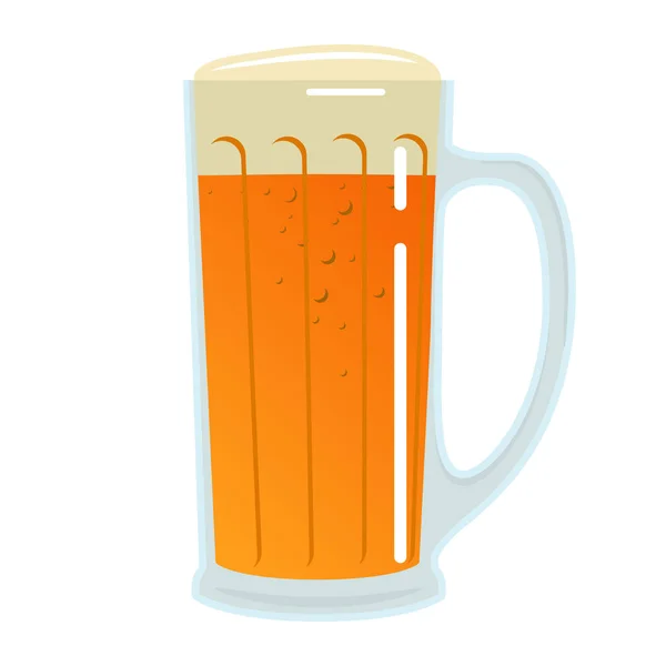 Bicchiere di birra su sfondo bianco — Vettoriale Stock