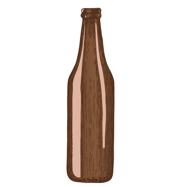 Beyaz arka planda bira şişesi — Stok Vektör