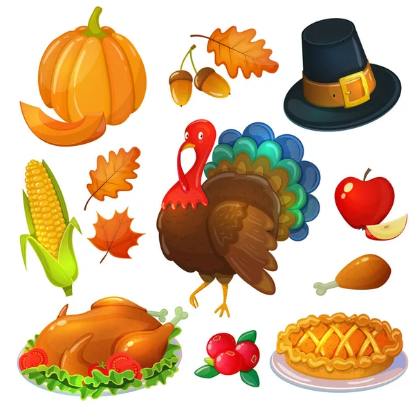 Set of Thanksgiving icons — Stock Vector