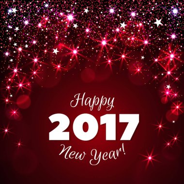 Yeni yıl 2017 kırmızı arka plan tebrik