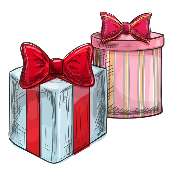 Dibujo colorido de regalos de Navidad — Vector de stock