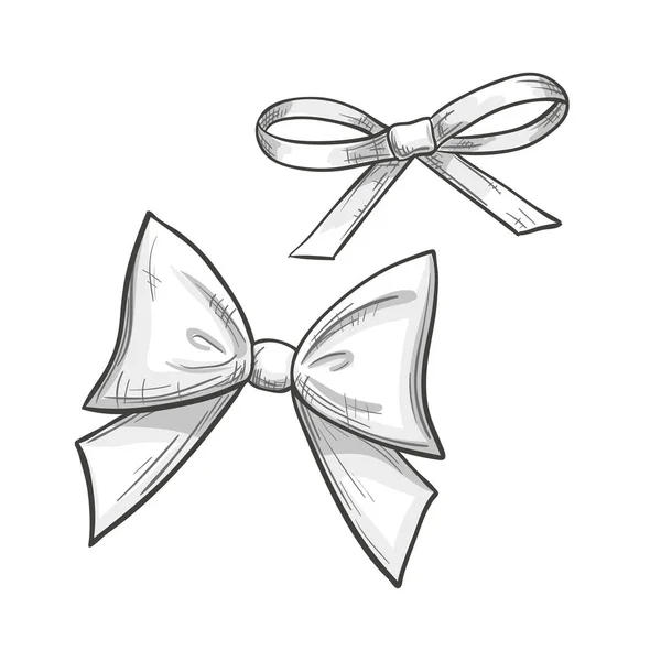 Sketch bows on a white background — Stock Vector