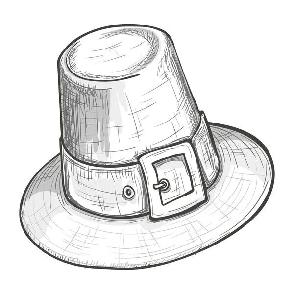 Ескізний стиль паломницький капелюх — стоковий вектор
