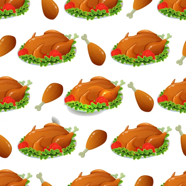 Naadloze patroon met thanksgiving kalkoen — Stockvector