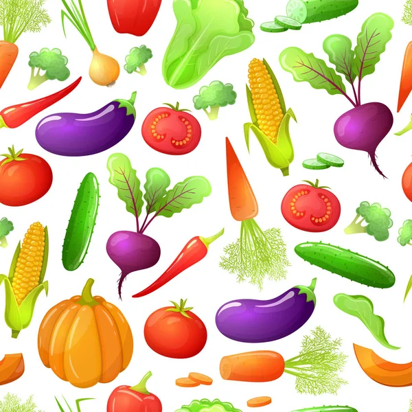 Seamless pattern of vegetables — Stock Vector