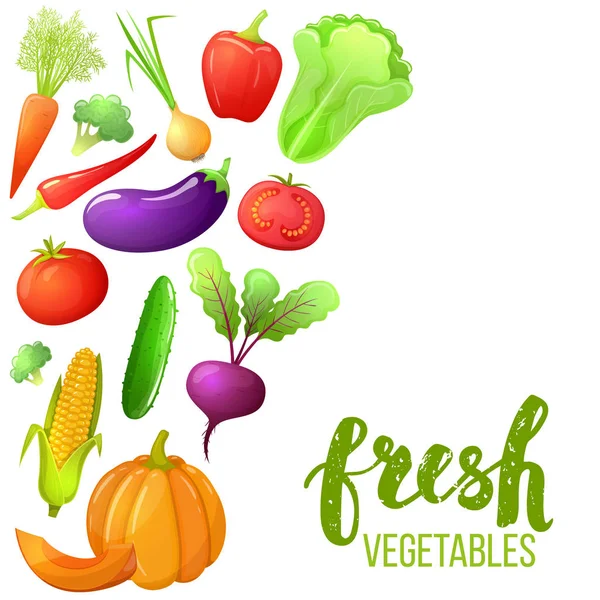 Красочный набор овощей — стоковый вектор