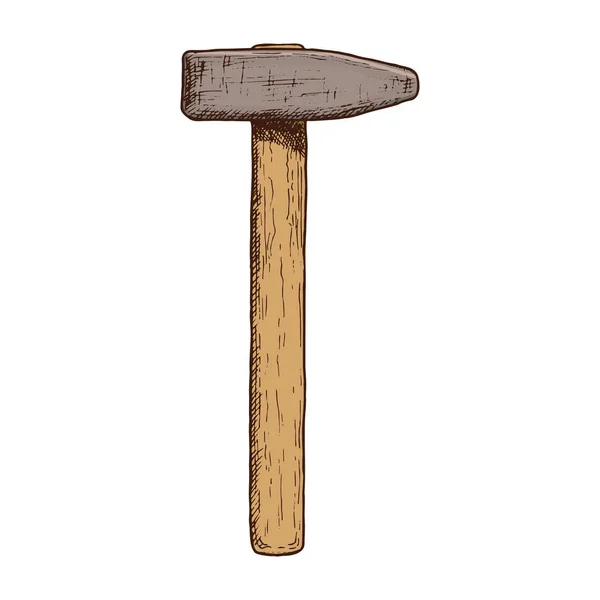 Hand drawn vintage hammer — Stock Vector