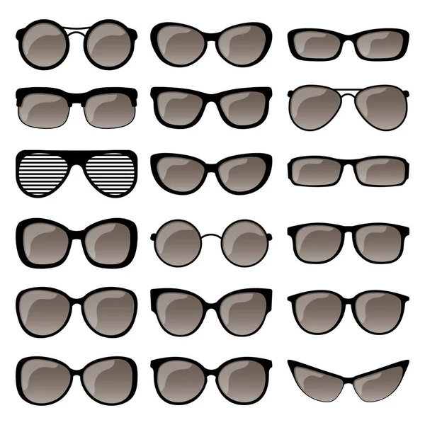 Ensemble de montures de lunettes de soleil — Image vectorielle