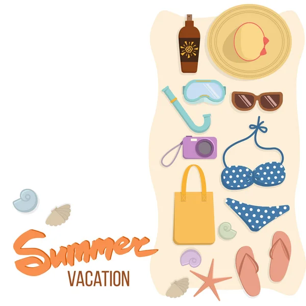 Beach holiday, summer vacation — Stock Vector