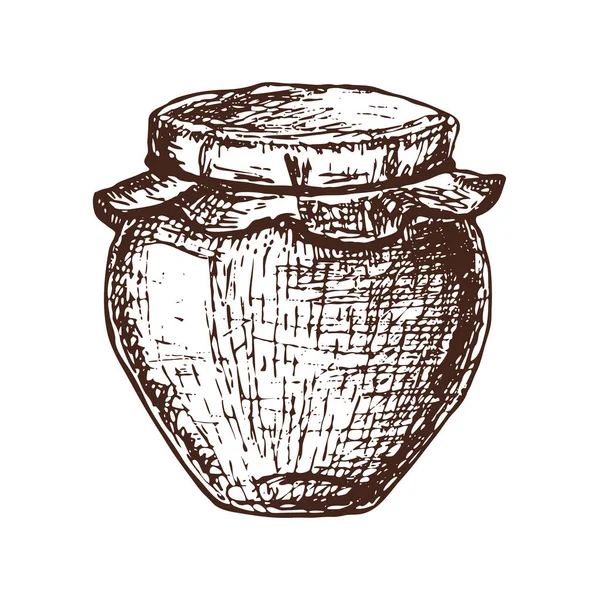 Honey ink sketch illustration — Stock Vector