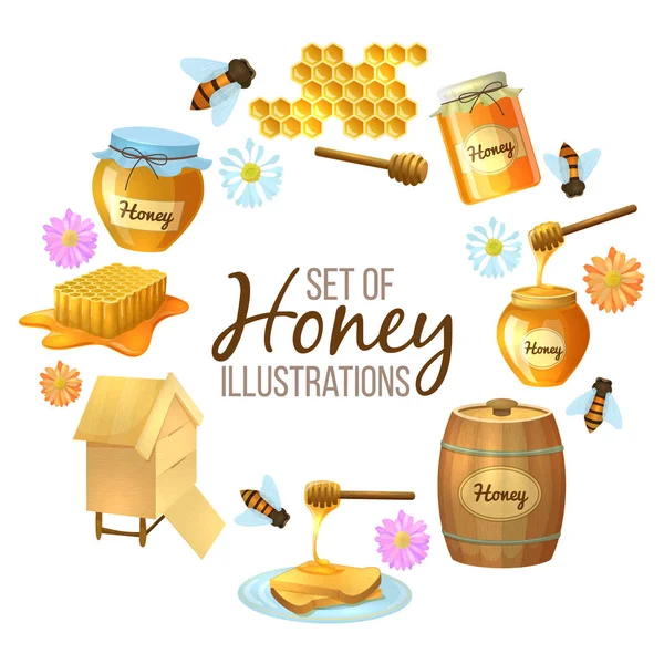 Set van honing illustratie — Stockvector