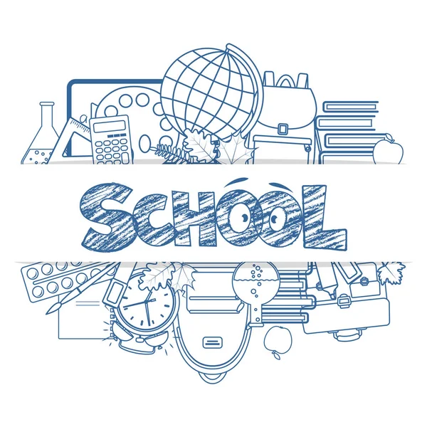 Back to school line icons — Stock Vector