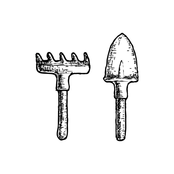 Fläkten rake jordbruk instrument — Stock vektor