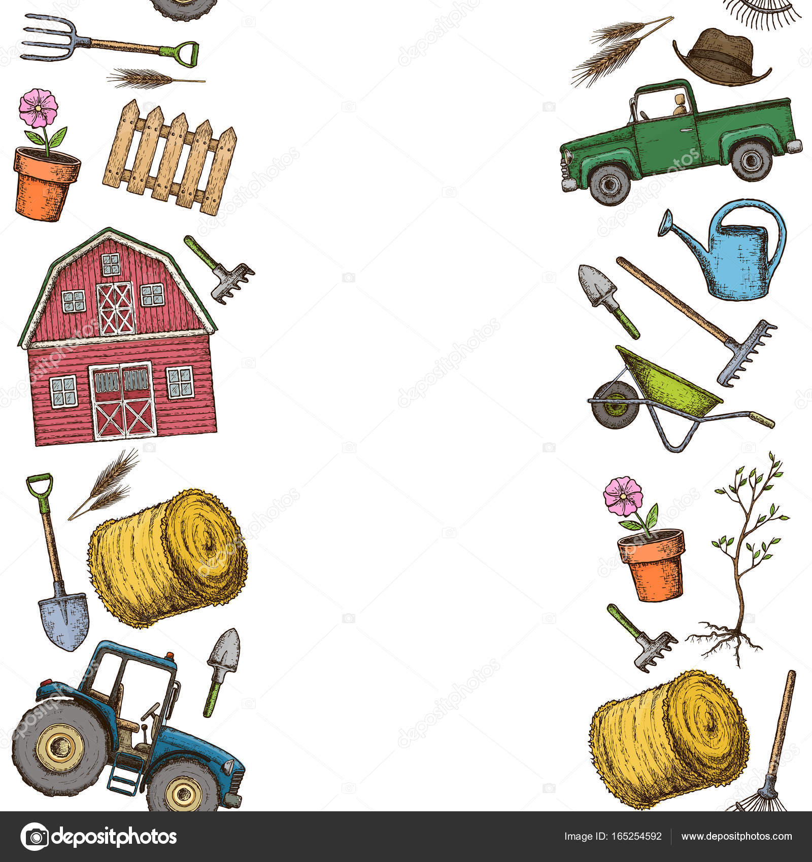 Farming agricultural borders Stock Vector Image by