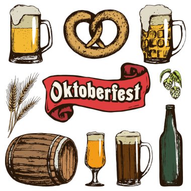 Oktoberfest bira illüstrasyon