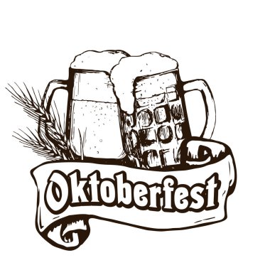 Oktoberfest bira illüstrasyon