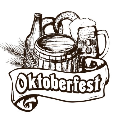 Oktoberfest bira illüstrasyon