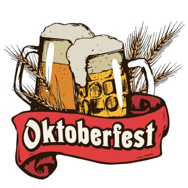 Oktoberfest bira illüstrasyon