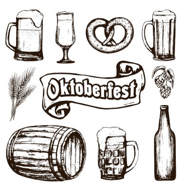 Oktoberfest bira illüstrasyon