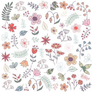 Kumaş, kağıt bardaklar ve kartpostallar için çiçek deseninin vektör görüntüsü.