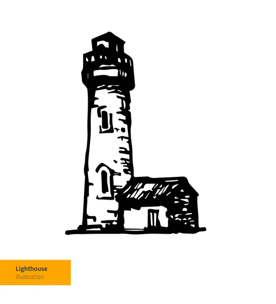 Vector Sea Lighthouse Illustration — Stockový vektor