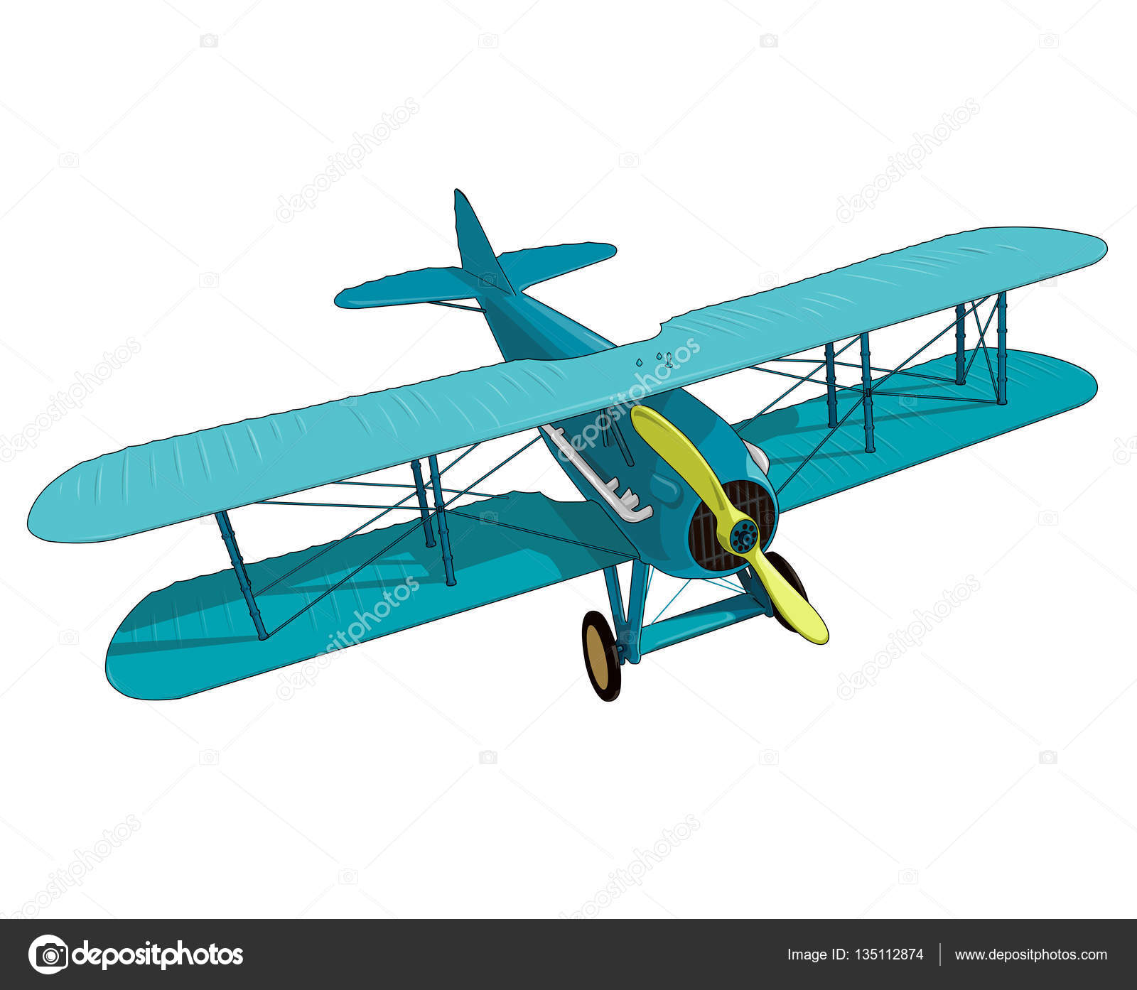 airplane on a white background. sketch biplane. 3D rendering Stock Photo -  Alamy