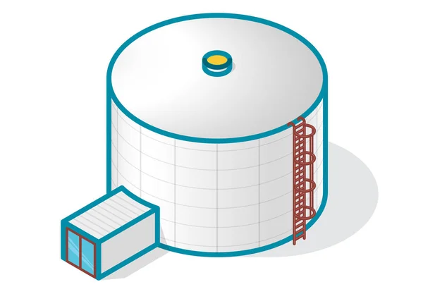 Depósito para almacenar agua, gas, petróleo, oxígeno y combustibles sólidos . — Vector de stock