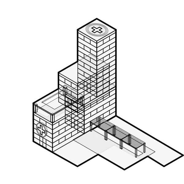 科学論文用の図を建物青医療等尺性を概説. — ストックベクタ