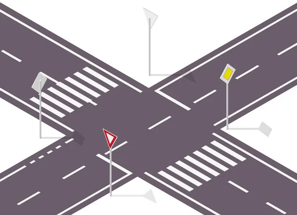 Sokakta yol işaret. Sokak trafik işareti. Bilgi grafik crossway.