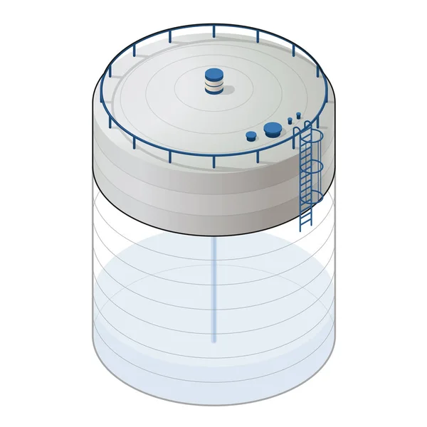 Ondergronds waterreservoir isometrische gebouw info afbeelding. Ondergronds reservoir levering. — Stockvector