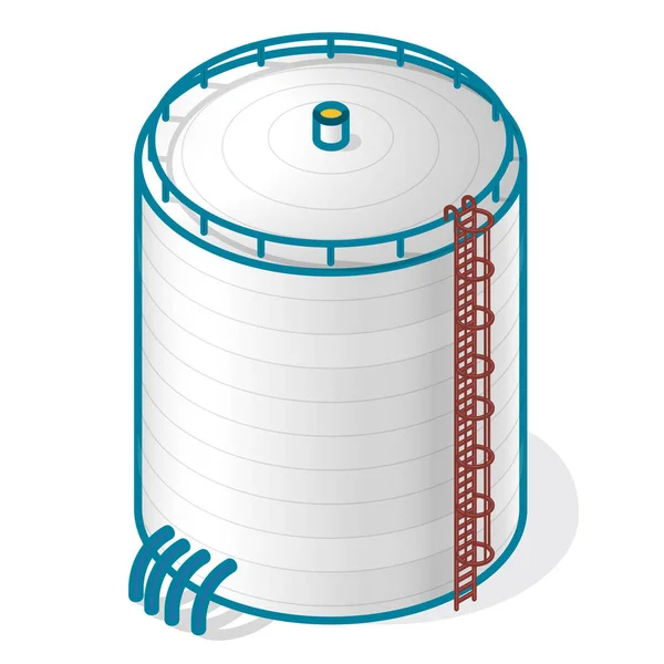 Su, gaz, petrol, oksijen ve katı yakıtlar depolamak için tank. — Stok Vektör