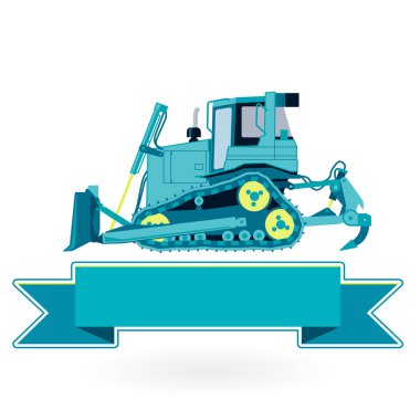 Mavi bayağı yuttum beyaz yollar oluşturur. İnşaat Makinaları ve zemin çalışmaları.