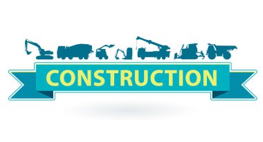 İnşaat makineleri simgesi simgesi. Yer işareti çalışır. Makineleri araç marka.