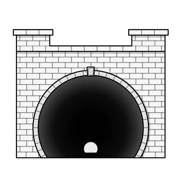Vetor ferroviário baixo túnel poli na vista frontal, estilização esboço . —  Vetores de Stock