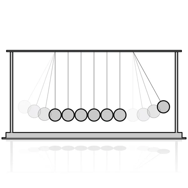 Vector Newton swing. Pendeln vagga metall frökapslar. Platta till master illustration. — Stock vektor