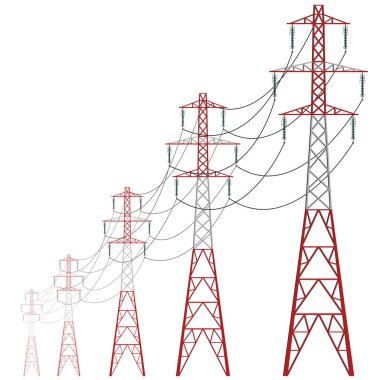 Vektör elektrik santrali Soğutma kulesi. Beton termik santral Kulesi.
