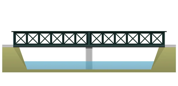 Vektor-Zugbrücke, Seitenansicht, isoliert auf weißem Hintergrund. — Stockvektor